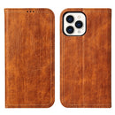 Fierre Shann Retro Tree Bark Texture PU Magnetic Horizontal Flip Leather Case with Holder & Card Slots & Wallet For iPhone 13 Pro Max(Brown)