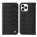 Fierre Shann Crocodile Texture Magnetic Horizontal Flip Genuine Leather Case with Holder & Card Slot For iPhone 13 Pro(Black)