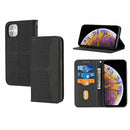 Woven Texture Stitching Magnetic Horizontal Flip PU Leather Case with Holder & Card Slots & Wallet & Lanyard For iPhone 12 / 12 Pro(Black)