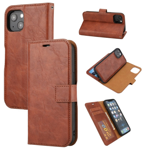 Crazy Horse Texture Detachable Horizontal Flip PU Leather Case with Holder & Card Slots & Wallet & Photo Frame For iPhone 13 mini(Brown)