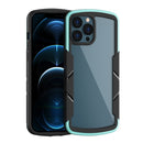 Shield 3 in 1 Acrylic PC Rubber Shockproof Case For iPhone 13(Cyan)