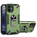 PC + TPU Protective Case with 360 Degrees Rotatable Ring Holder For iPhone 12 mini(Dark Green)