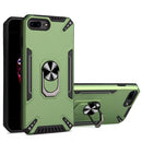 PC + TPU Protective Case with 360 Degrees Rotatable Ring Holder For iPhone 8 Plus & 7 Plus(Dark Green)