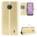 For Nokia C10 / C20 Crazy Horse Texture Horizontal Flip Leather Case with Holder & Card Slots & Lanyard(Gold)