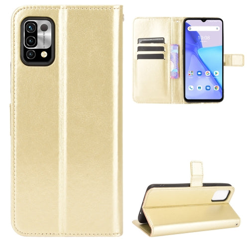 For Umidigi Power 5 Crazy Horse Texture Horizontal Flip Leather Case with Holder & Card Slots & Lanyard(Gold)