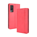 For vivo V21e 5G Magnetic Buckle Retro Crazy Horse Texture Horizontal Flip Leather Case with Holder & Card Slots & Photo Frame(Red)