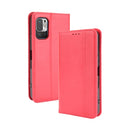 For Xiaomi Redmi Note 10 Magnetic Buckle Retro Crazy Horse Texture Horizontal Flip Leather Case with Holder & Card Slots & Photo Frame(Red)