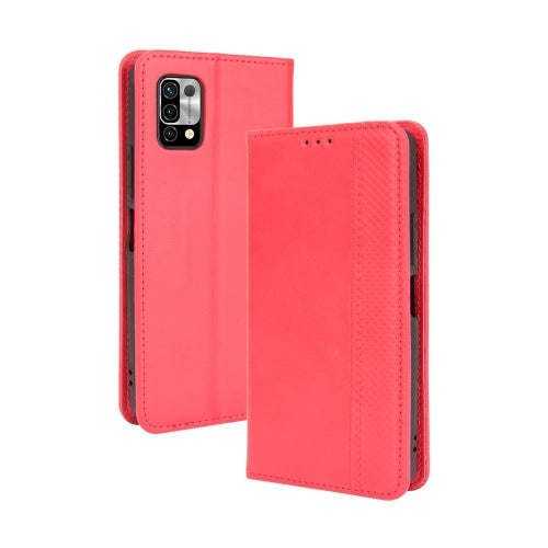 For Umidigi Power 5 Magnetic Buckle Retro Crazy Horse Texture Horizontal Flip Leather Case with Holder & Card Slots & Photo Frame(Red)