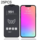 25 PCS High Aluminum Large Arc Full Screen Tempered Glass Film For iPhone 13 Pro Max