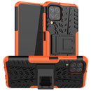 For Samsung Galaxy A22 4G Tire Texture Shockproof TPU+PC Protective Case with Holder(Orange)