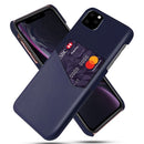 Cloth Texture PC + PU Leather Back Cover Shockproof Case with Card Slot For iPhone 11 Pro Max(Blue)