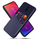 For Xiaomi Redmi K20 Pro Cloth Texture PC + PU Leather Back Cover Shockproof Case with Card Slot(Blue)