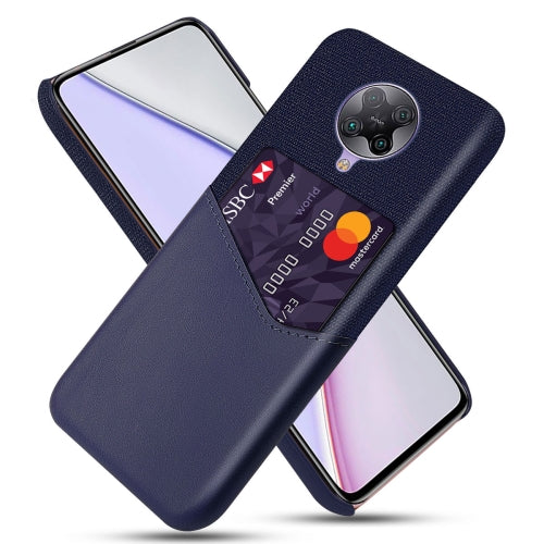 For Xiaomi Redmi K30 Pro Cloth Texture PC + PU Leather Back Cover Shockproof Case with Card Slot(Blue)