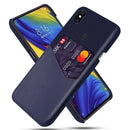 For Xiaomi Mi Mix 3 Cloth Texture PC + PU Leather Back Cover Shockproof Case with Card Slot(Blue)