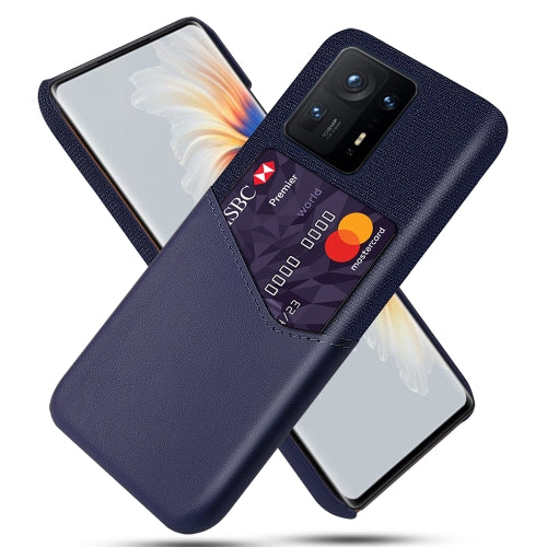 For Xiaomi Mi Mix 4 5G Cloth Texture PC + PU Leather Back Cover Shockproof Case with Card Slot(Blue)