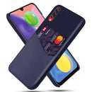 For Samsung Galaxy A70s Cloth Texture PC + PU Leather Back Cover Shockproof Case with Card Slot(Blue)