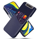 For Samsung Galaxy A80 Cloth Texture PC + PU Leather Back Cover Shockproof Case with Card Slot(Blue)