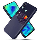 For Samsung Galaxy M40 Cloth Texture PC + PU Leather Back Cover Shockproof Case with Card Slot(Blue)