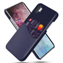 For Samsung Galaxy Note10+ Cloth Texture PC + PU Leather Back Cover Shockproof Case with Card Slot(Blue)