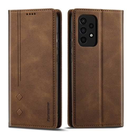 For Samsung Galaxy A52 5G Forwenw F2 Series Magnetic Horizontal Flip Leather Case with Holder & Card Slots & Wallet(Brown)