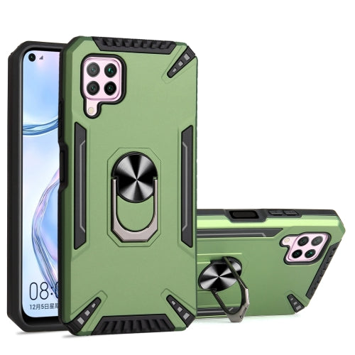 For Huawei nova 6 SE PC + TPU Protective Case with 360 Degrees Rotatable Ring Holder(Dark Green)