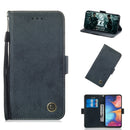 For Galaxy A20e / A10e Retro Horizontal Flip PU Leather Case with Card Slots & Holder(Black)