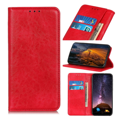 For Motorola G8 Plus Magnetic Retro Crazy Horse Texture Horizontal Flip Leather Case with Holder & Card Slots(Red)
