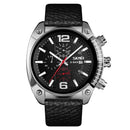 SKMEI 9190 Men Large Dial Calendar Timing Luminous Quartz Watch(Silver)