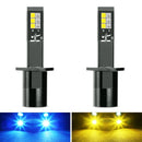 2 PCS EV14 H1 DC9-32V / 3000LM / 30W / 8000K+3000K IP65 Car LED Double Color Fog Light with 12LEDs CSP Lamp Beads(Ice Blue Light + Amber Light)