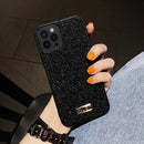SULADA Shockproof TPU + Handmade Leather Case For iPhone 13 Pro(Black)