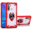 Matte TPU + PC Magnetic Shockproof Case with Ring Holder For OPPO Realme 5(Red)