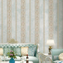 3D Fine-pressed Texture Damascus Wallpapers Household Non-woven Wallpaper, Size:0.53x10m(Striped Light Cyan)