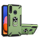 For Samsung Galaxy A20s PC + TPU Protective Case with 360 Degrees Rotatable Ring Holder(Dark Green)