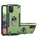 For Samsung Galaxy A71 PC + TPU Protective Case with 360 Degrees Rotatable Ring Holder(Dark Green)