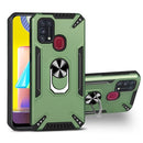 For Samsung Galaxy M31 PC + TPU Protective Case with 360 Degrees Rotatable Ring Holder(Dark Green)