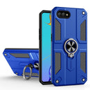 Carbon Fiber Pattern PC + TPU Protective Case with Ring Holder For OPPO A1k / Realme C2(Dark Blue)