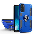 Carbon Fiber Pattern PC + TPU Protective Case with Ring Holder For vivo V20 SE(Dark Blue)