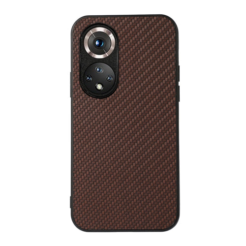 For Honor 50 Accurate Hole Carbon Fiber Texture Shockproof Case(Brown)