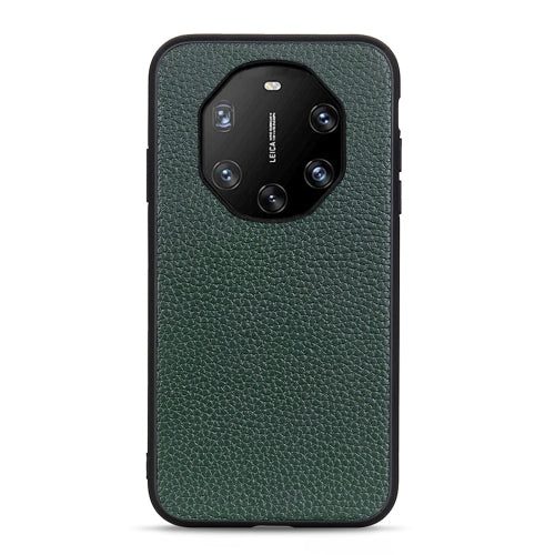 For Huawei Mate 40 RS Accurate Hole Litchi Texture Leather Shockproof Case(Green)