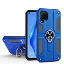 For Huawei nova 6 SE Carbon Fiber Pattern PC + TPU Protective Case with Ring Holder(Dark Blue)