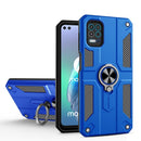 For Motorola Moto G100 / Edge S Carbon Fiber Pattern PC + TPU Protective Case with Ring Holder(Dark Blue)