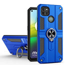 For Motorola Moto G9 Power Carbon Fiber Pattern PC + TPU Protective Case with Ring Holder(Dark Blue)
