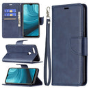 For OPPO A7 Retro Lambskin Texture Pure Color Horizontal Flip PU Leather Case with Holder & Card Slots & Wallet & Lanyard(Blue)