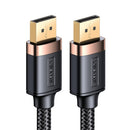 USAMS US-SJ531 U74 DP to DP 4K Glossy Aluminum Alloy HD Audio and Video Cable, Cable Length: 2m(Black)