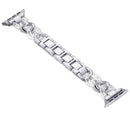 Cowboy Chain + Resin Metal Replacement Strap Watchband For Apple Watch Series 7 41mm / 6 & SE & 5 & 4 40mm / 3 & 2 & 1 38mm(Silver+Transparent)