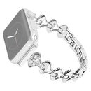 Sector Shape Diamond Metal Replacement Strap Watchband For Apple Watch Series 7 41mm / 6 & SE & 5 & 4 40mm / 3 & 2 & 1 38mm(Silver)
