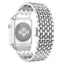 Dragon-scale Texture Metal Replacement Strap Watchband For Apple Watch Series 7 45mm / 6 & SE & 5 & 4 44mm / 3 & 2 & 1 42mm(Silver)