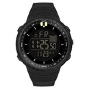 SANDA 6071 Three-split Screen LED Digital Display Luminous Stopwatch Timing Multifunctional Men Sports Electronic Watch(All Black)