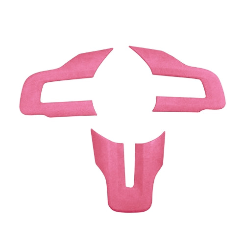 Car Suede Wrap Steering Wheel Decorative Cover for Ford Mustang 2015-2021, Left Drive(Pink)