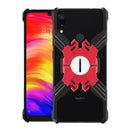 For Xiaomi Redmi Note 7 Hero Series Anti-fall Wear-resistant Metal Protective Case with Bracket(Black Red)